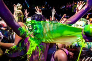 event photography neon liquid shot facial water fluorescent