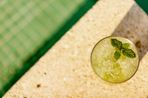 top down cocktail pool bar summer green mojito greece visit travel hotel photography