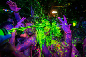 event photography neon liquid shot facial water fluorescent