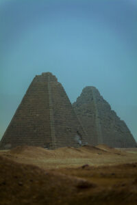 pyramids in sudan africa sandstorm