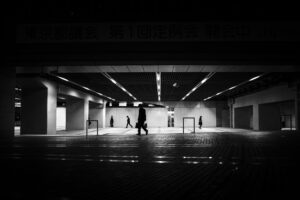 japan alone black and white underground shadows travel photography